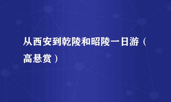 从西安到乾陵和昭陵一日游（高悬赏）