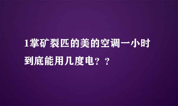 1掌矿裂匹的美的空调一小时到底能用几度电？？