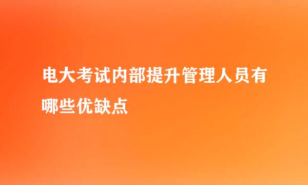 电大考试内部提升管理人员有哪些优缺点