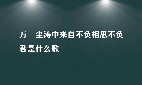 万堺尘涛中来自不负相思不负君是什么歌