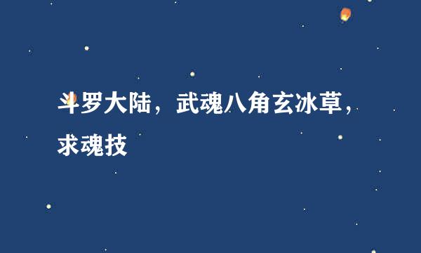 斗罗大陆，武魂八角玄冰草，求魂技