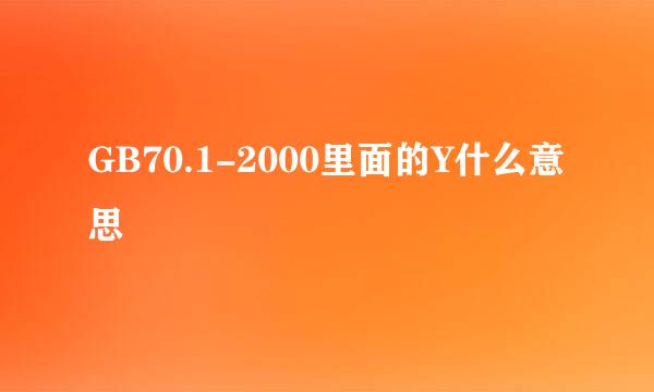 GB70.1-2000里面的Y什么意思