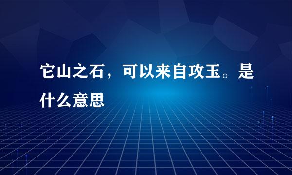 它山之石，可以来自攻玉。是什么意思