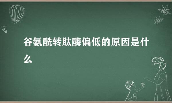 谷氨酰转肽酶偏低的原因是什么