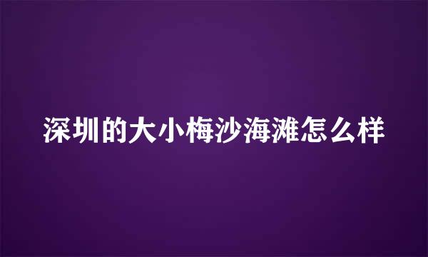 深圳的大小梅沙海滩怎么样