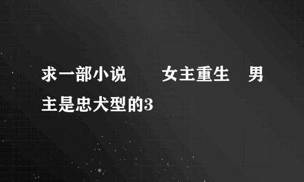 求一部小说  女主重生 男主是忠犬型的3