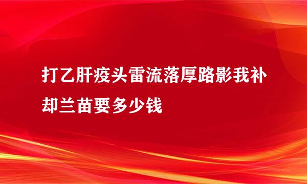 打乙肝疫头雷流落厚路影我补却兰苗要多少钱