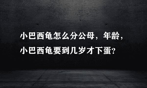 小巴西龟怎么分公母，年龄，小巴西龟要到几岁才下蛋？