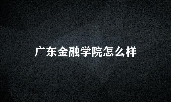 广东金融学院怎么样