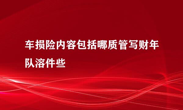 车损险内容包括哪质管写财年队溶件些