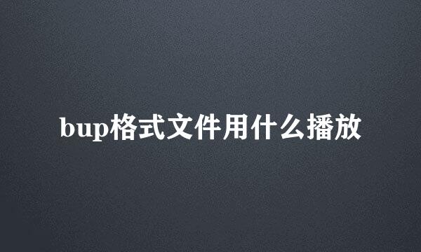 bup格式文件用什么播放