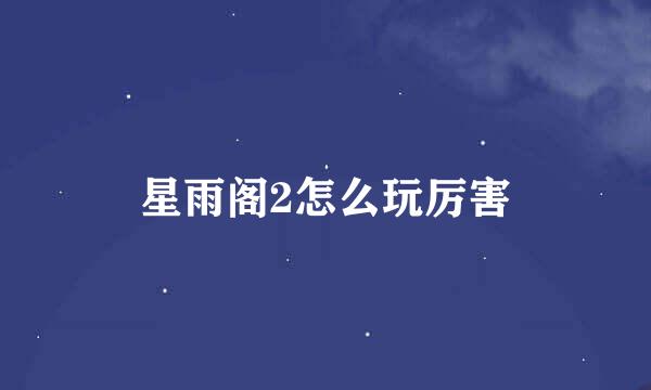 星雨阁2怎么玩厉害