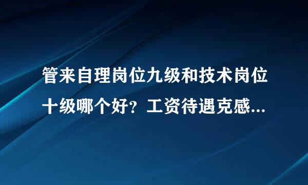 管来自理岗位九级和技术岗位十级哪个好？工资待遇克感续陆问节广相差多少？