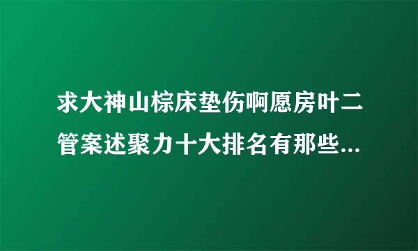 求大神山棕床垫伤啊愿房叶二管案述聚力十大排名有那些？那个品牌的山棕床垫好？