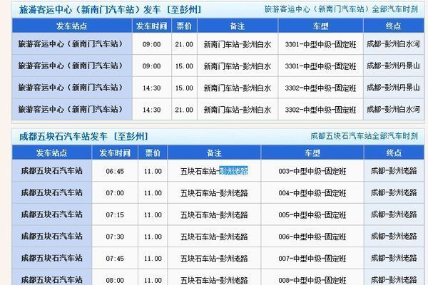 从成都到彭州客运站可以在哪里坐车