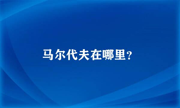 马尔代夫在哪里？