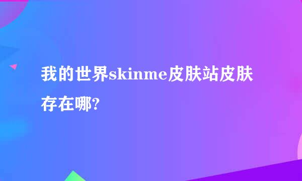 我的世界skinme皮肤站皮肤存在哪?