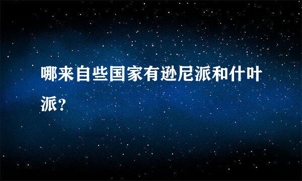 哪来自些国家有逊尼派和什叶派？