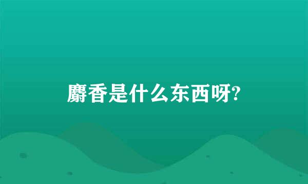 麝香是什么东西呀?