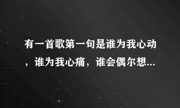 有一首歌第一句是谁为我心动，谁为我心痛，谁会偶尔想起……这首歌叫什么名字