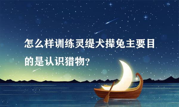 怎么样训练灵缇犬撵兔主要目的是认识猎物？