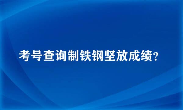 考号查询制铁钢坚放成绩？