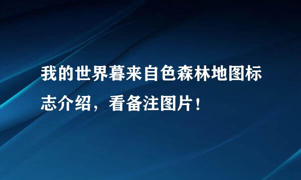 我的世界暮来自色森林地图标志介绍，看备注图片！