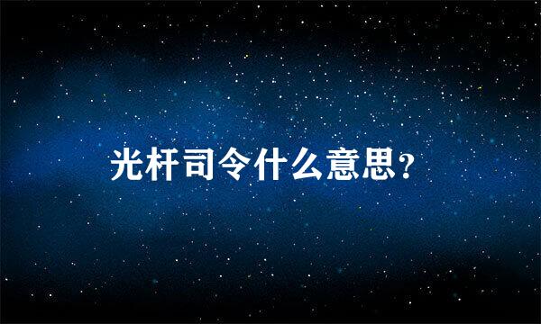 光杆司令什么意思？