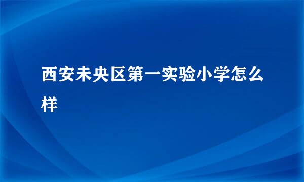 西安未央区第一实验小学怎么样