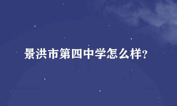 景洪市第四中学怎么样？