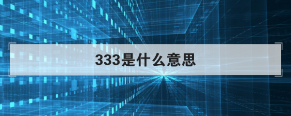 333是什么意思