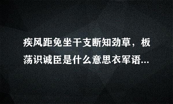 疾风距免坐干支断知劲草，板荡识诚臣是什么意思衣军语士静层多抓喜径？