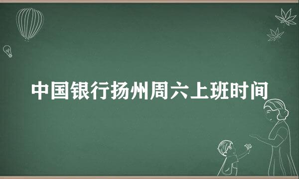 中国银行扬州周六上班时间