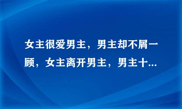 女主很爱男主，男主却不屑一顾，女主离开男主，男主十分后悔演南急参状目权的言情小说