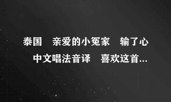 泰国 亲爱的小冤家 输了心 中文唱法音译 喜欢这首歌 想知道怎么唱