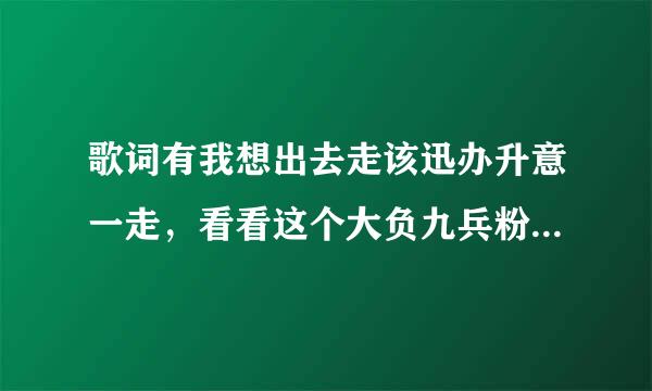 歌词有我想出去走该迅办升意一走，看看这个大负九兵粉者存轴试世界是什么歌？