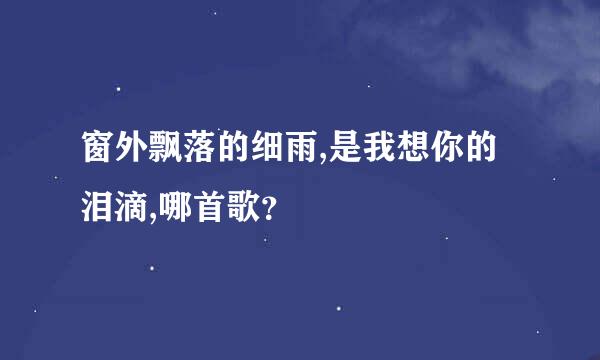 窗外飘落的细雨,是我想你的泪滴,哪首歌？