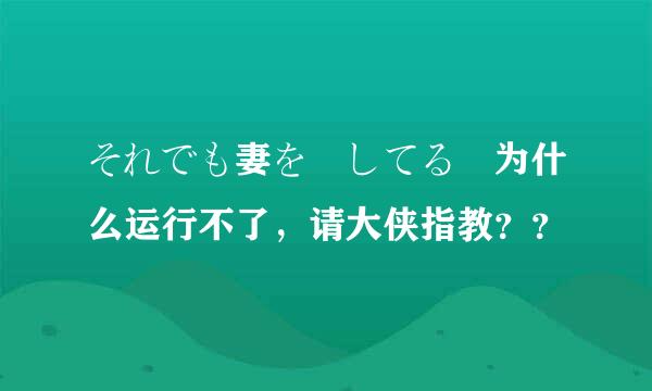 それでも妻を愛してる 为什么运行不了，请大侠指教？？