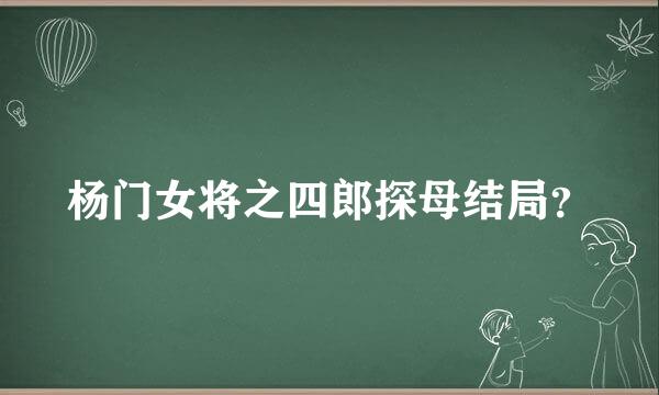 杨门女将之四郎探母结局？