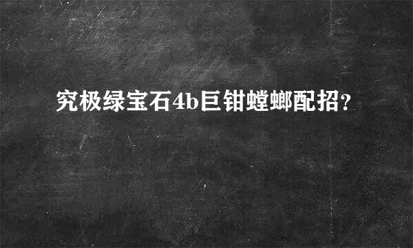 究极绿宝石4b巨钳螳螂配招？