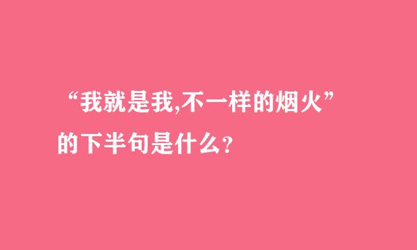 “我就是我,不一样的烟火”的下半句是什么？