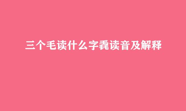 三个毛读什么字毳读音及解释