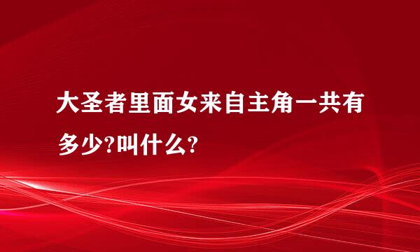 大圣者里面女来自主角一共有多少?叫什么?