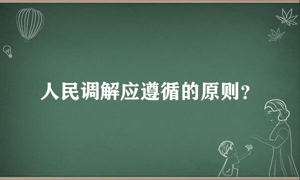 人民调解应遵循的原则？