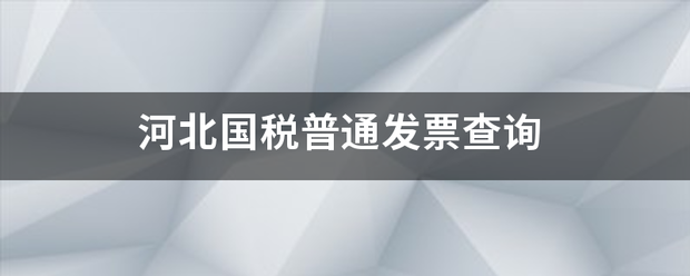 河北国税普通发票河鱼慢杀吗统艺声查询