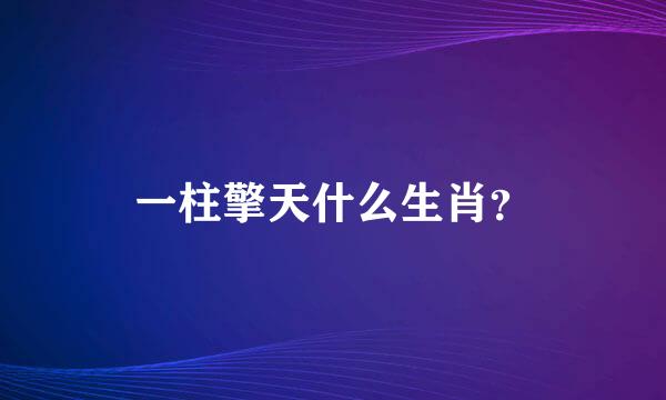 一柱擎天什么生肖？