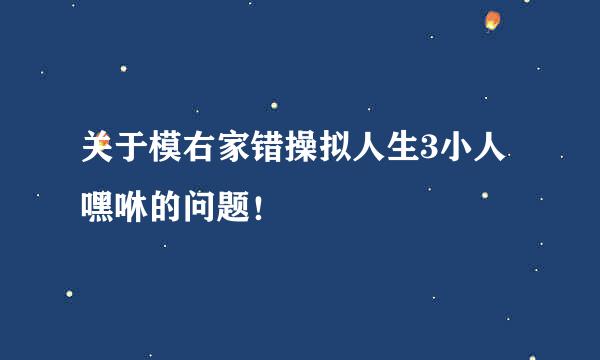 关于模右家错操拟人生3小人嘿咻的问题！