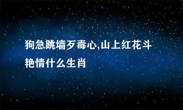 狗急跳墙歹毒心,山上红花斗艳情什么生肖