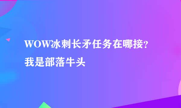 WOW冰刺长矛任务在哪接？我是部落牛头