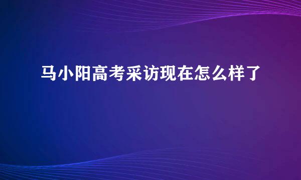 马小阳高考采访现在怎么样了